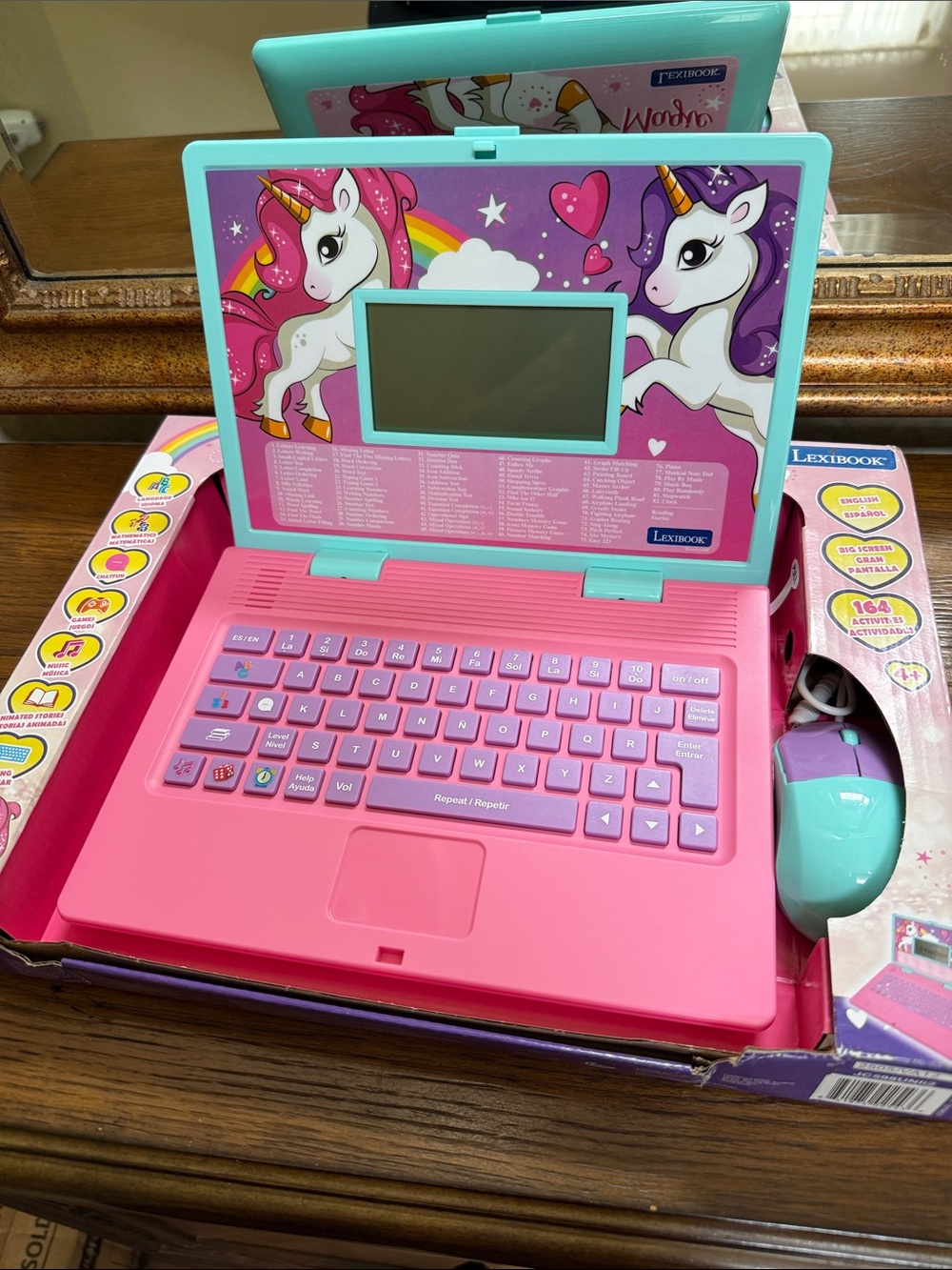 Unicorn Bilingual Educational Laptop Tablet - Pink & Teal. 164 Activities. 4+.
